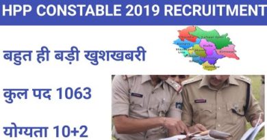Himachal Pradesh Police Recruitment– 1063 Constables (Male, Female)