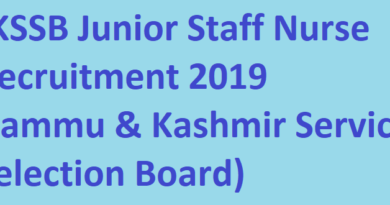 JKSSB Recruitment – 550 Junior Staff Nurse Vacancy