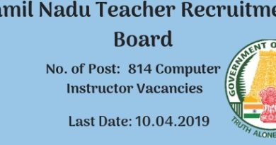 Tamil Nadu Teachers Recruitment - 814 Computer Instructors Vacancy