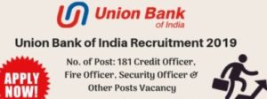 Union Bank of India Recruitment 2019 - 181 Officer Post