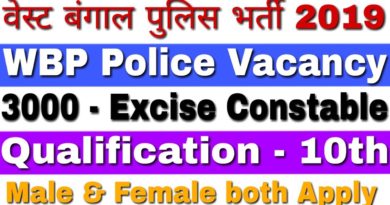 West Bengal Police Recruitment – 3000 Excise Constables Vacancy